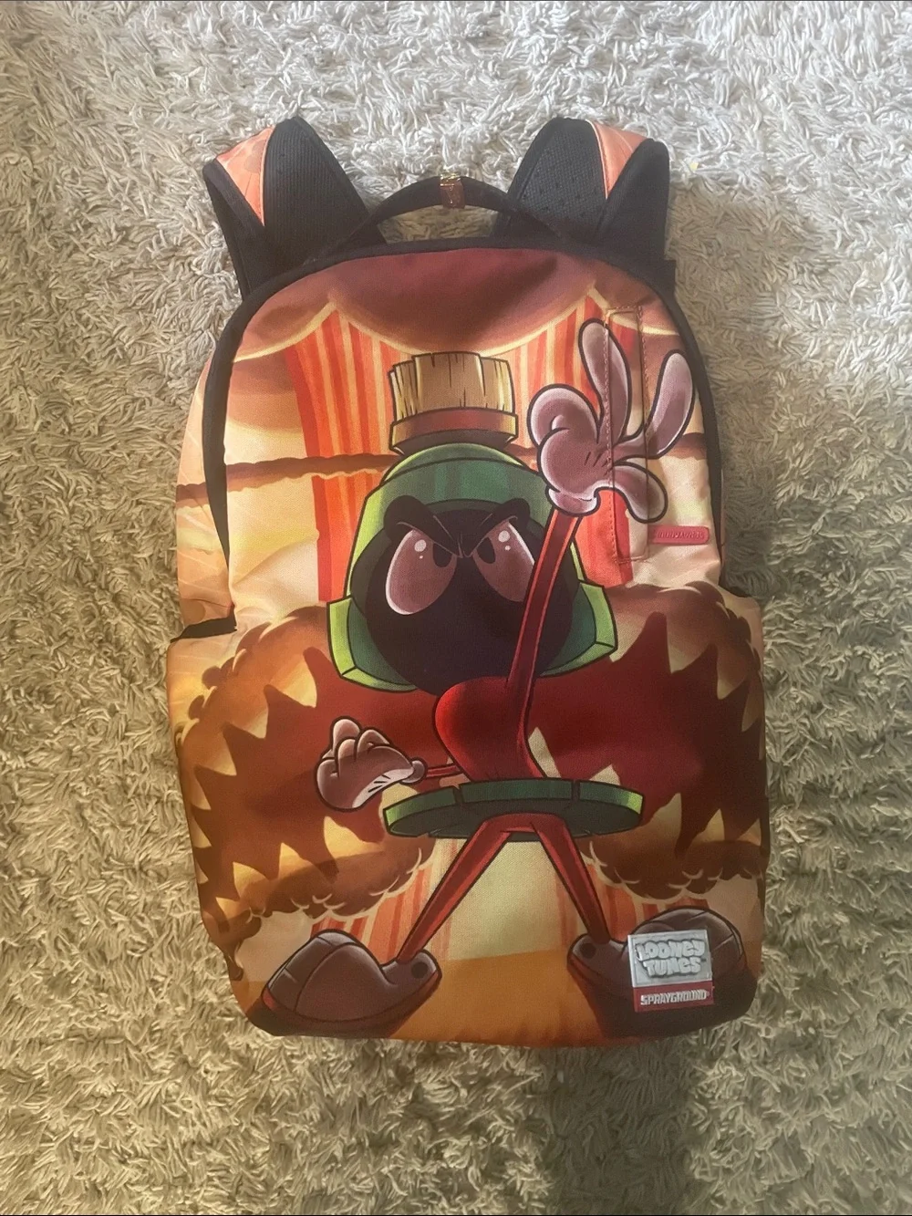 Looney Tones Marvin the Martian Graphic Backpack - Orange / Brown